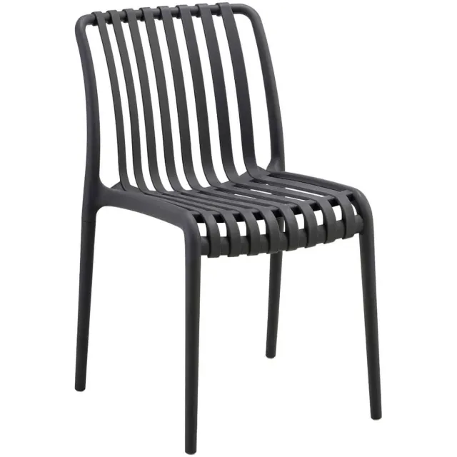 Leitmotiv Stoel Garbo - Zwart - 58x41x79cm - Set van 4 - Modern - Woonkamer - Slaapkamer