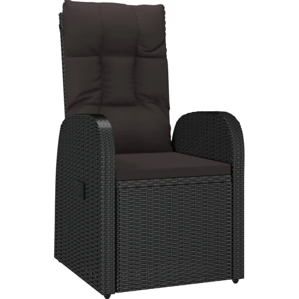 vidaXL 9-delige Tuinset poly rattan zwart, foto 4