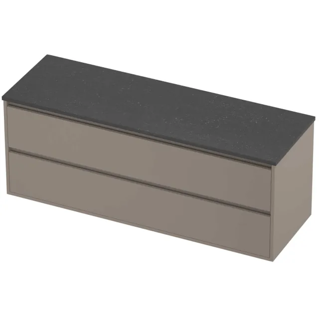 Proline Deck Badmeubelset Hardsteen Greeploos Symmetrisch Kader 140x46x54 cm Blue Stone Clay Beige