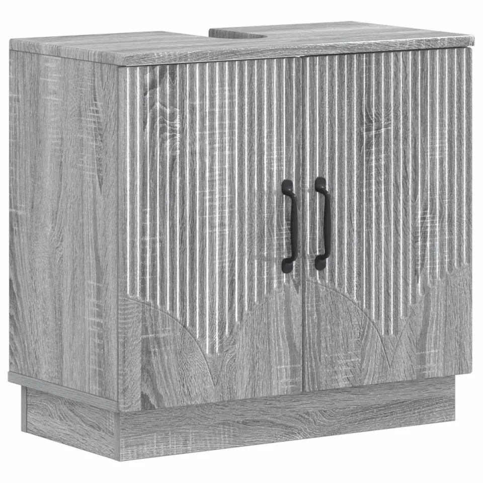 vidaXL Badkamer wastafelkast HOORN Grijs Sonoma 59,5 x 31,5 x 56 cm, foto 3