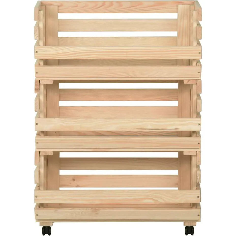 vidaXL Groentetrolley 57x30x80 cm massief grenenhout, foto 2