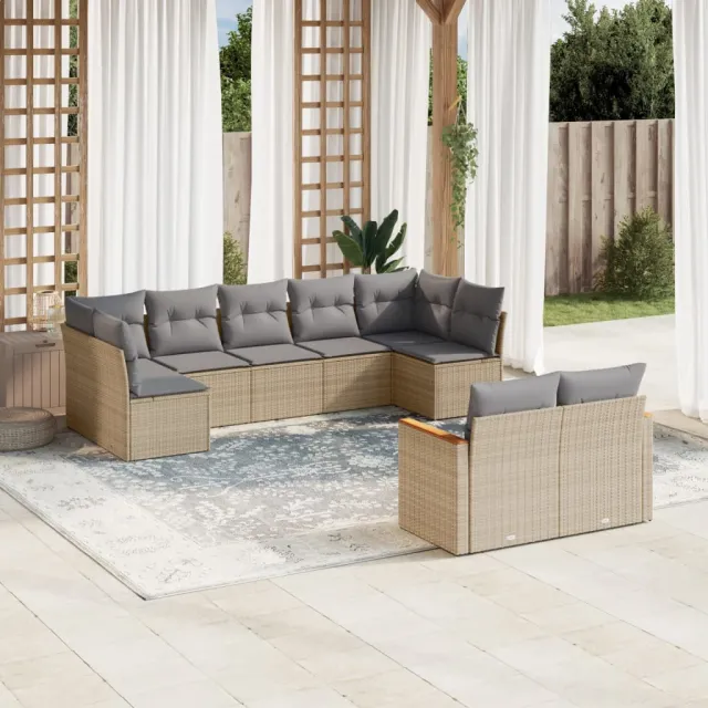 vidaXL Patio Sofa Set 7-zits Gemengd beige, foto 2