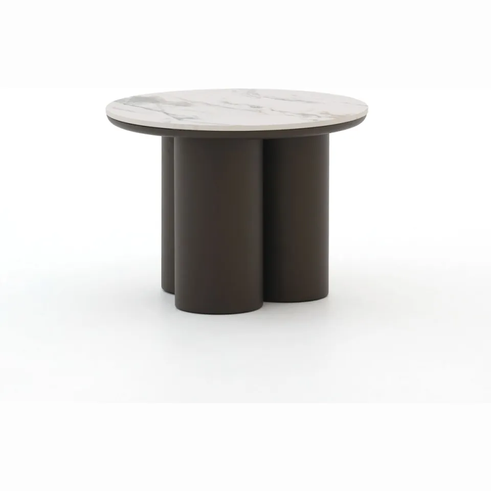Apple Bee Tonga bijzet tuintafelset ø 80cm (h: 36cm)/ø 60cm (h: 44cm) taupe, foto 3