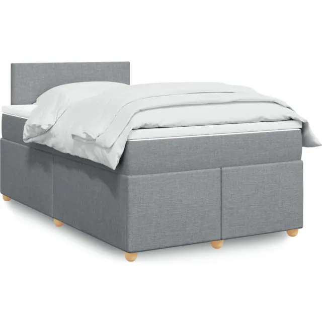 vidaXL Boxspring met matras stof lichtgrijs 120x190 cm grijs