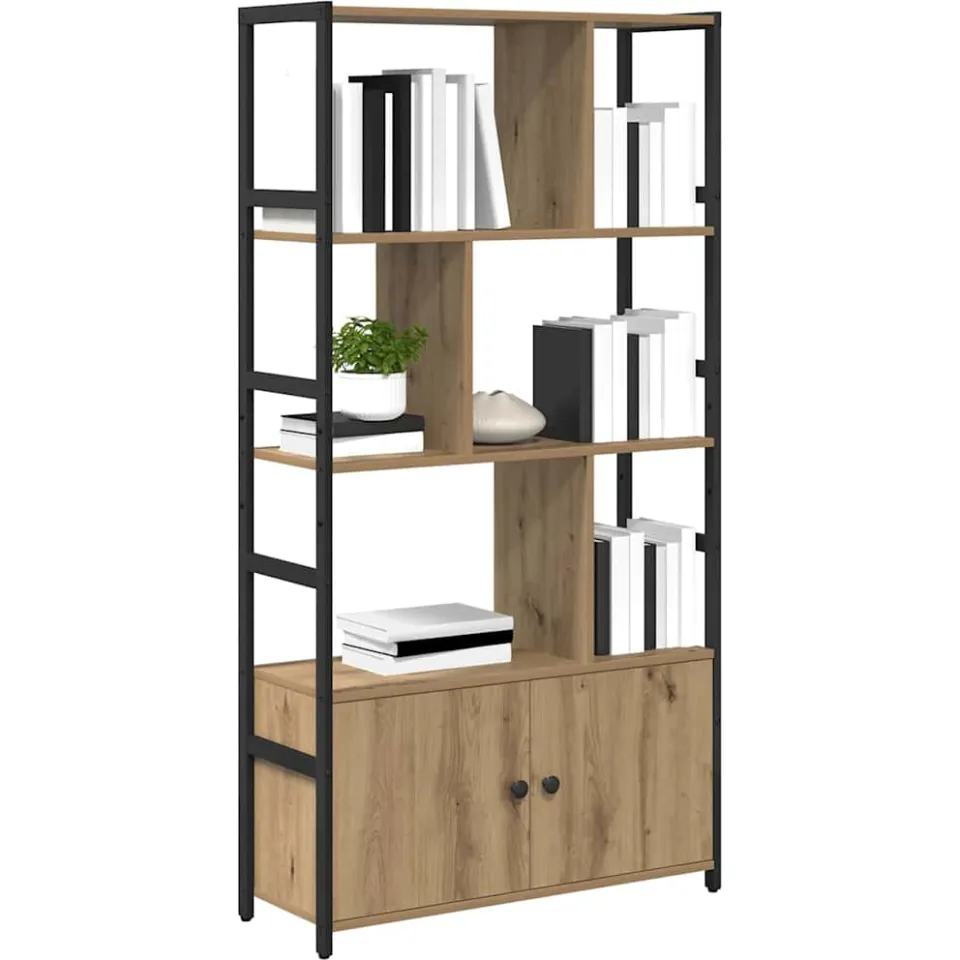 vidaXL Boekenkast 80 x 30 x 155,5 cm Bewerkt hout Artisan Eiken Bruin