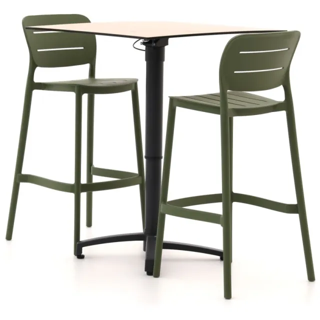 Forza Furniture Forza Pazzia/Canzo 70cm barset 3-delig stapelbaar verstelbaar Taupe