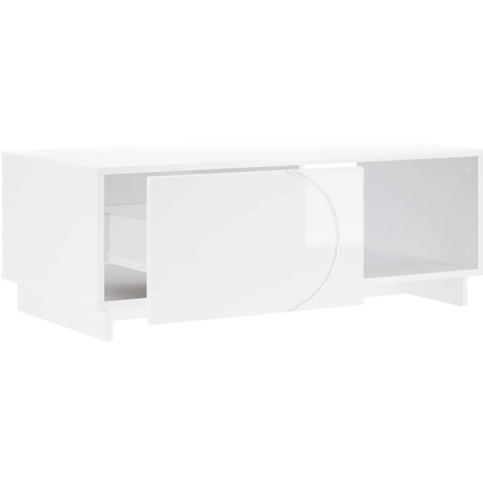 vidaXL Salontafel Hoogglans Wit 95 x 50,5 x 35 cm Bewerkt hout