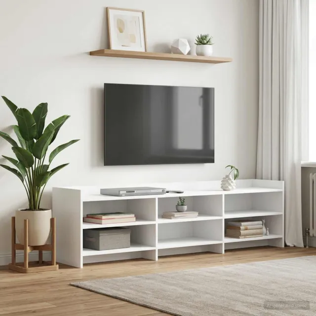 vidaXL TV-kast 168 x 33 x 47 cm Wit Bewerkt hout