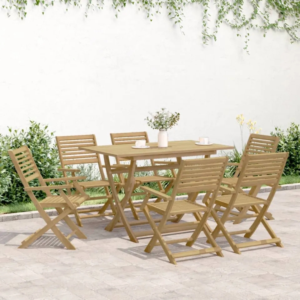 vidaXL 7-delige Tuinset massief acaciahout bruin, foto 2