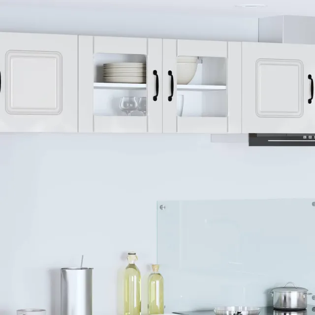 vidaXL Wandglas cabinet LUCCA Hoogglans Wit 80 x 31 x 40 cm