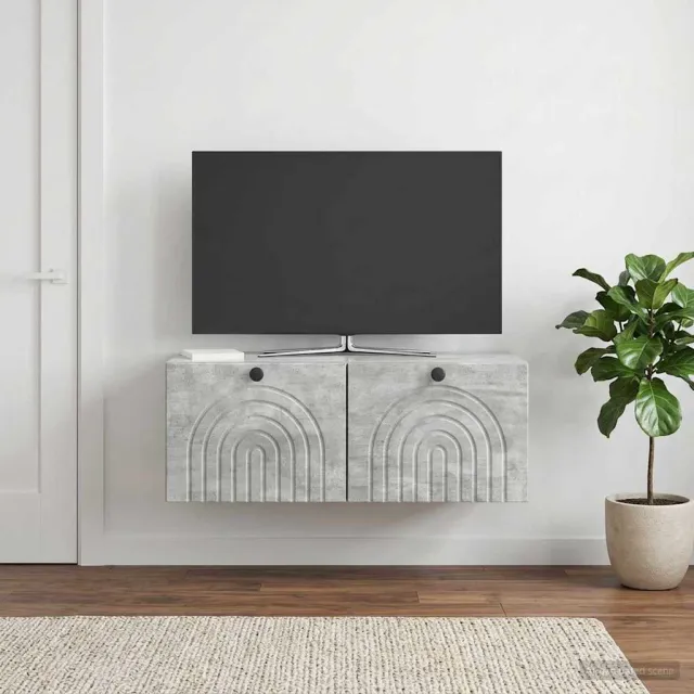 vidaXL Wandbeugel TV-kast Betongrijs 78,5 x 41 x 30 cm Bewerkt hout