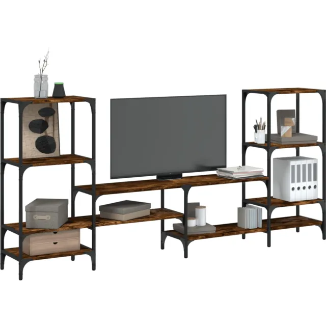 vidaXL Tv-meubel 206,5x28,5x95 cm bewerkt hout gerookt eikenkleurig Bruin