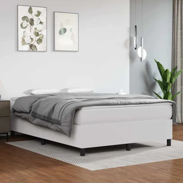 vidaXL Boxspring bed kunstleer wit 140x190 cm