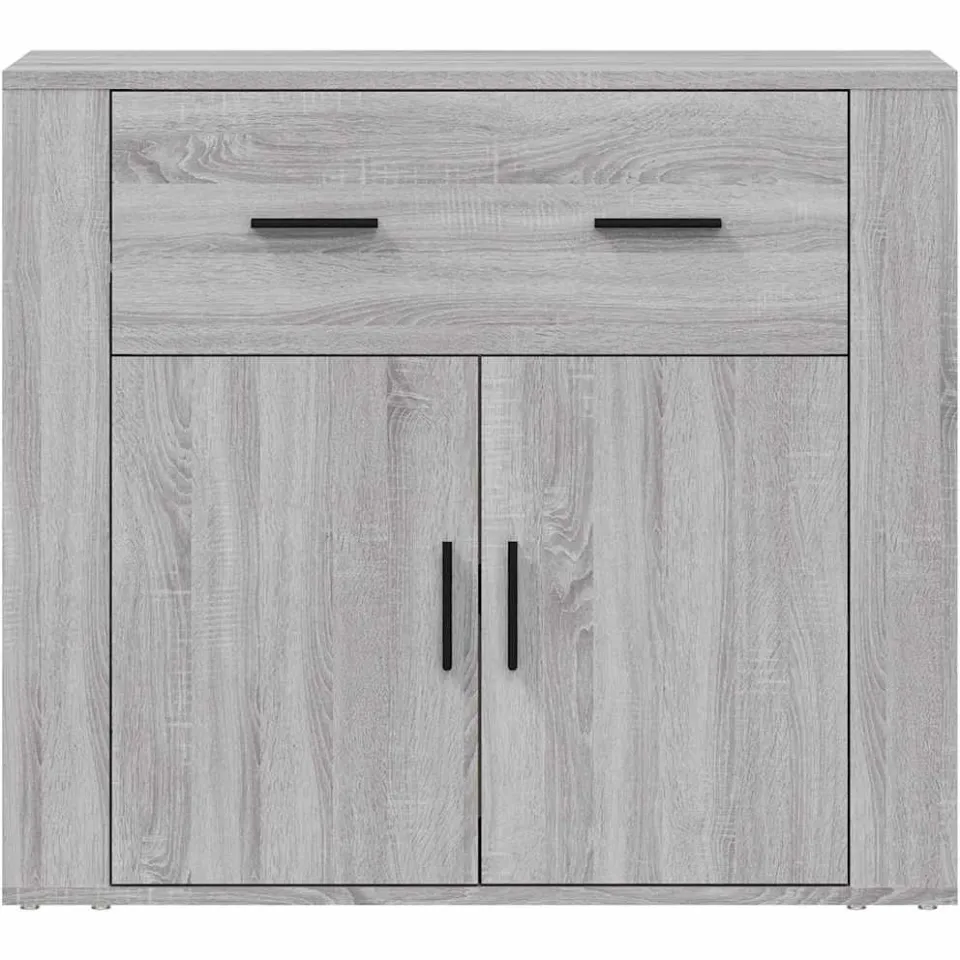 vidaXL Dressoir 80x33x70 cm bewerkt hout grijs sonoma eikenkleurig, foto 4