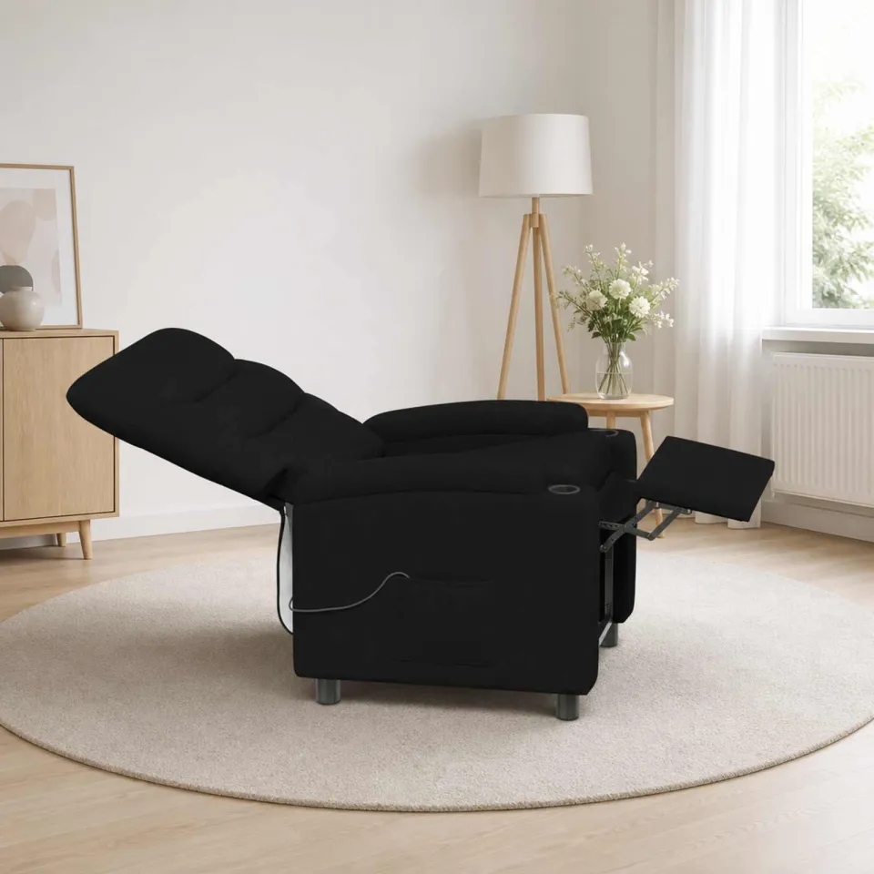 vidaXL Massage-relaxstoel Zwart 75 x 95 x 103 cm Stof, foto 4