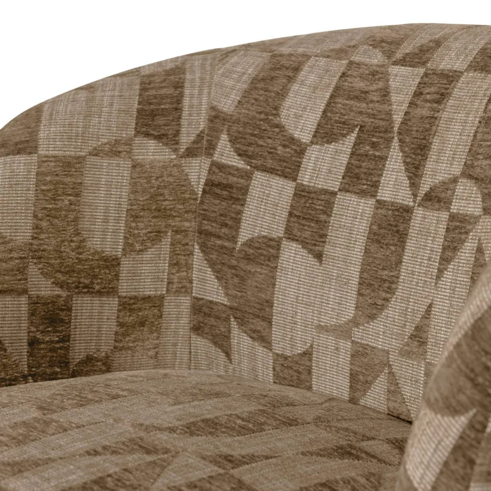 WOOOD Serra Draaifauteuil - Grafisch Patroon - Oudroze - 68x70x77, foto 7