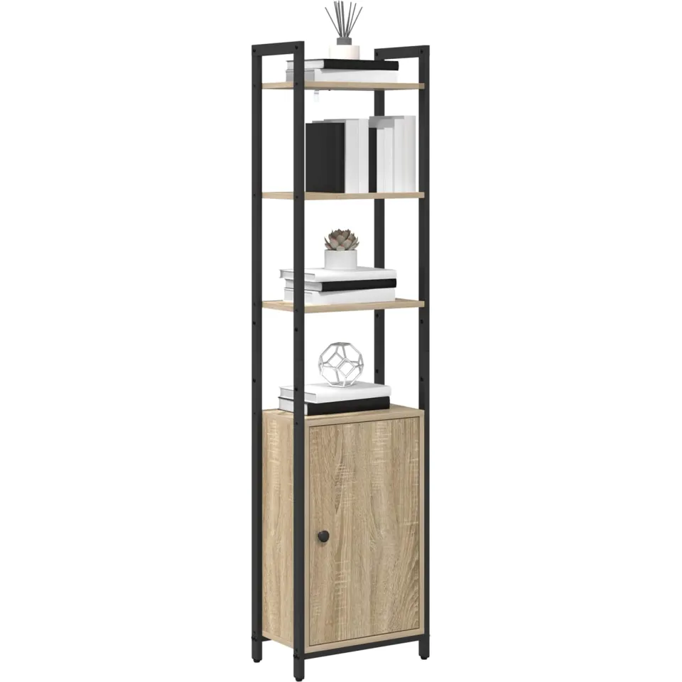 vidaXL Boekenkast 6-laags 40 x 24 x 161 cm Bewerkt hout Sonoma Eiken Bruin