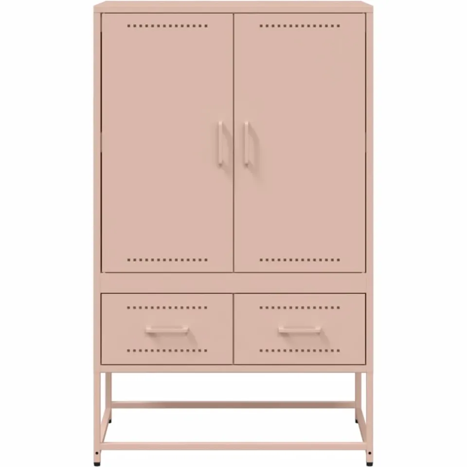 vidaXL Hoge kast 68x39x111,5 cm staal roze, foto 4
