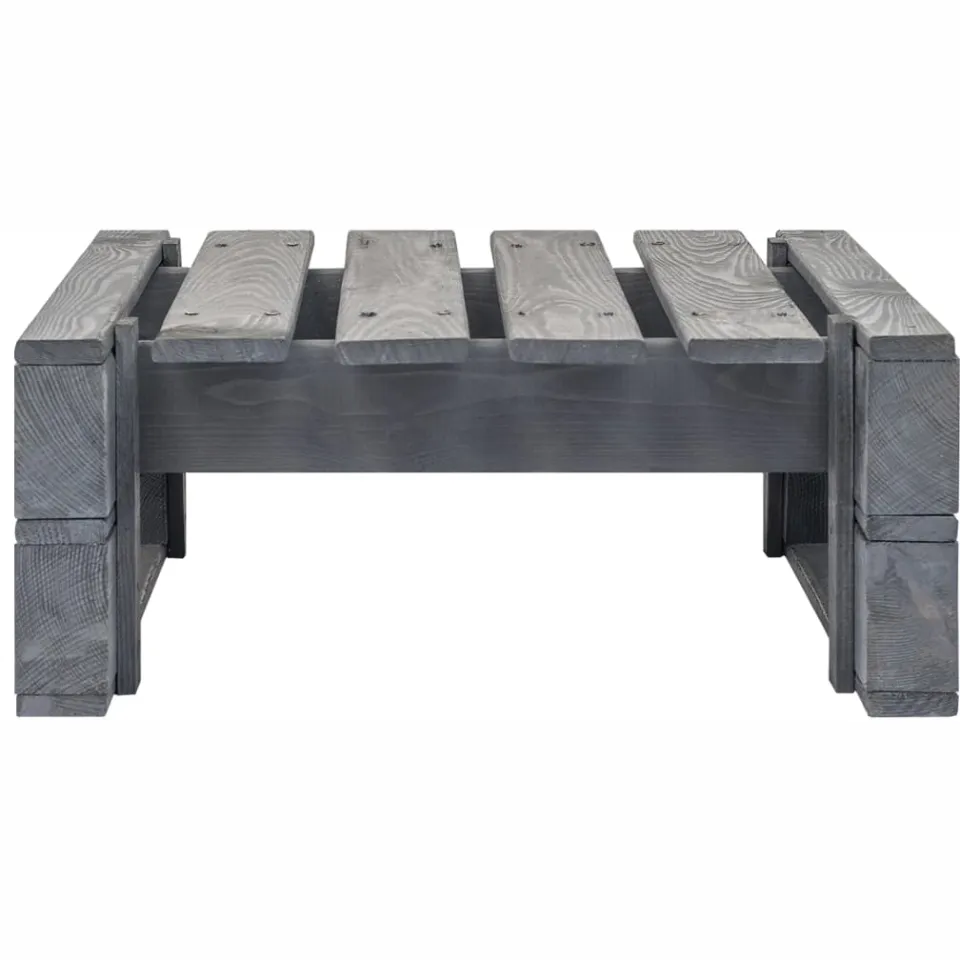 vidaXL Tuinhocker pallet hout grijs