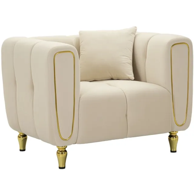 Mauro Ferretti Fauteuil Alma Cream With Cushion 97×81×71 cm Crème