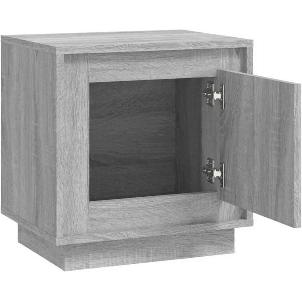 vidaXL Nachtkastjes 2 st 44x35x45 cm bewerkt hout grijs sonoma eiken, foto 4