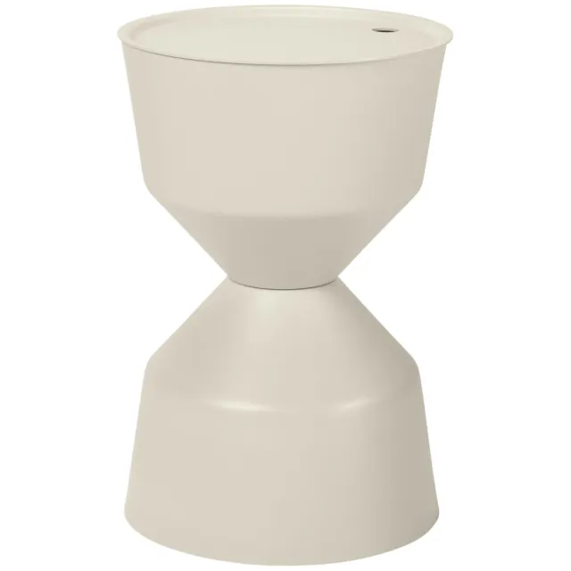 Vega Bijzettafel voor buiten Nava; 33.6x51 cm (ØxH); Tafelblad beige, frame beige; rond