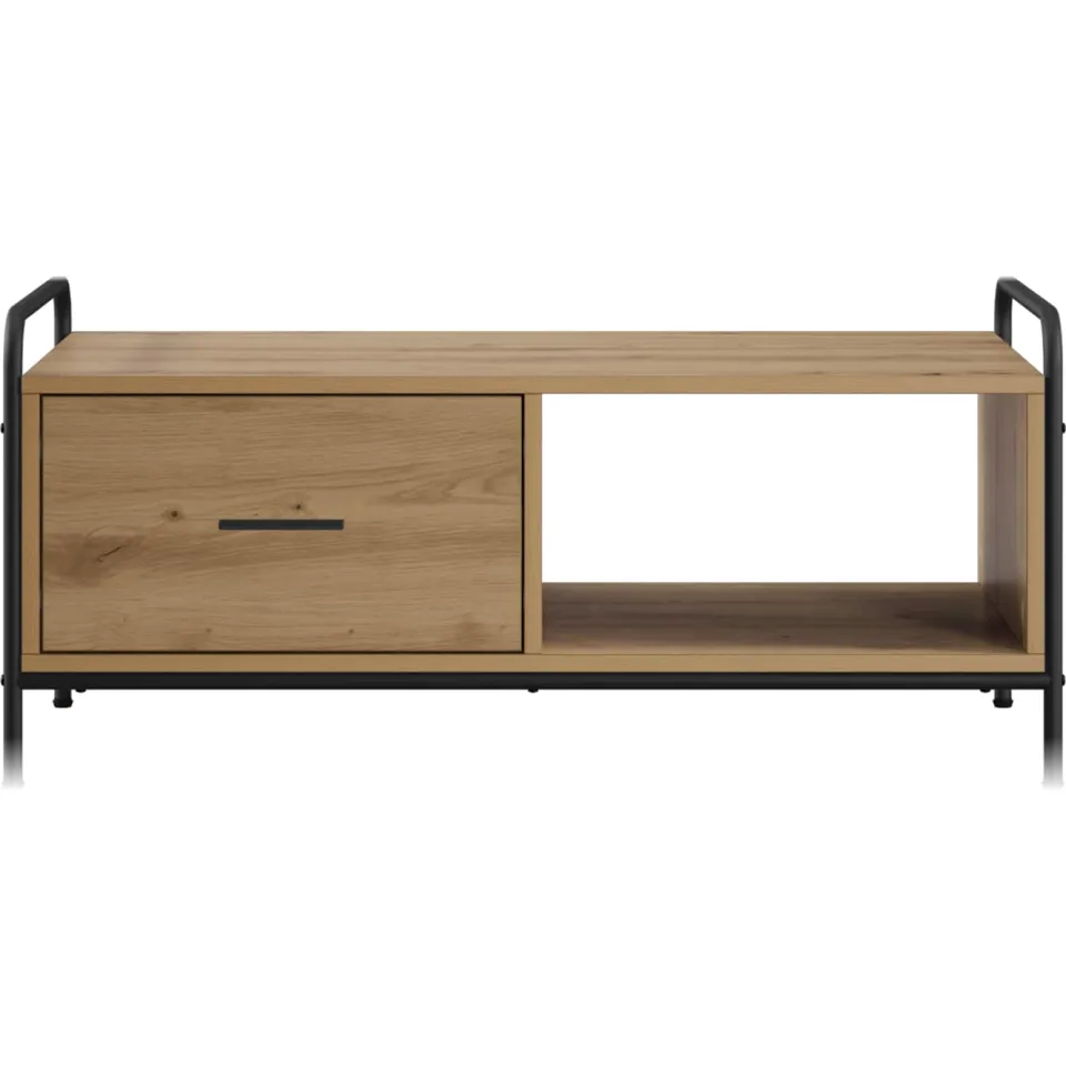vidaXL Salontafel Artisanaal eiken 90 x 49 x 41 cm Bewerkt hout, foto 3