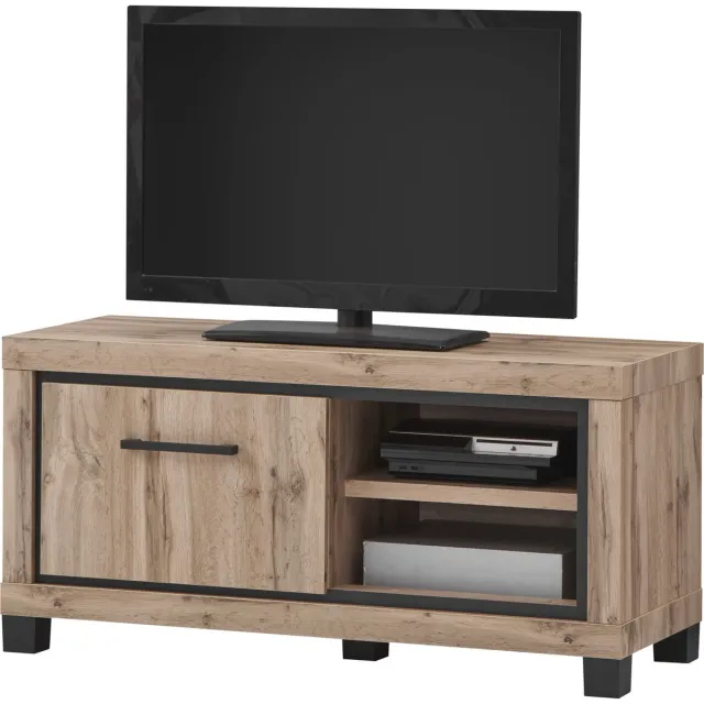 BELFURN Tv-meubel elegant 120 cm 1 deur in canada eik decor bruin