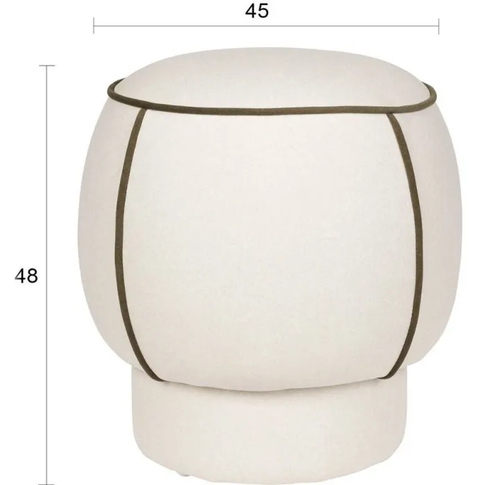 Housecraft Living Marina Poef Rond 45 cm Wit, foto 5