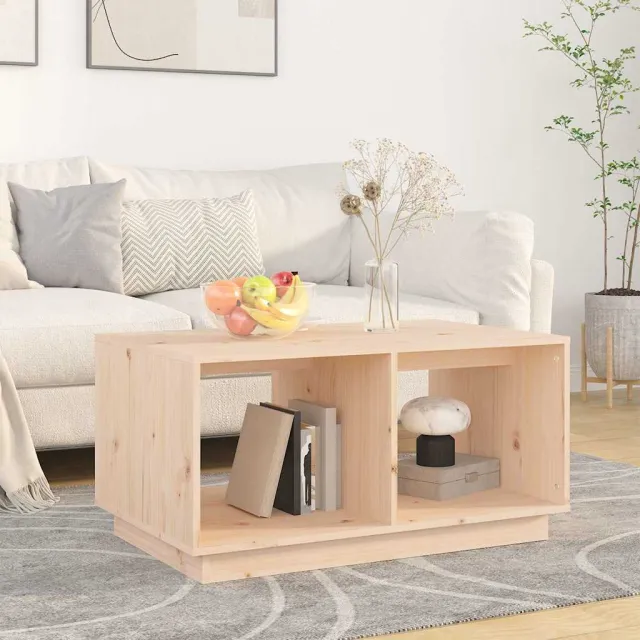 vidaXL Salontafel 80x50x40 cm massief grenenhout bruin, foto 2