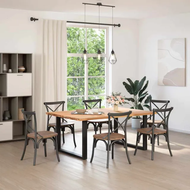 vidaXL Eettafelpoten 2 st U-vormig 100x(72-73) cm staal zwart