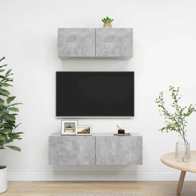 vidaXL 2-delige Tv-meubelset bewerkt hout betongrijs grijs, foto 2