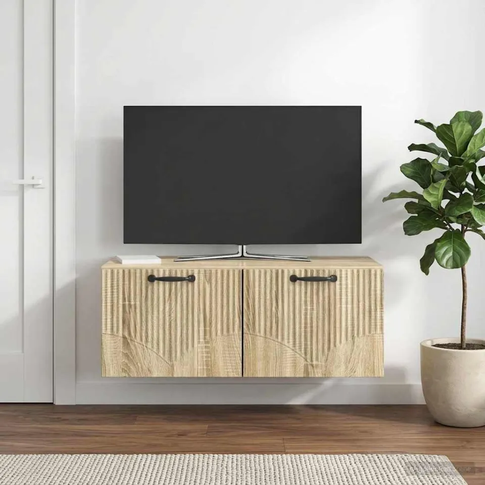 vidaXL Wandbeugel TV-kast Sonoma Eiken 78,5 x 41 x 30 cm Bewerkt hout, foto 4