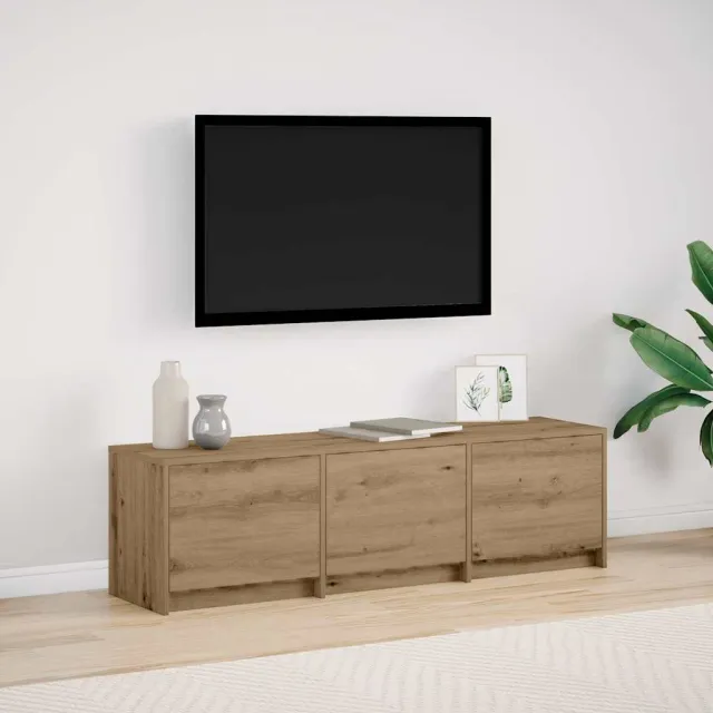 vidaXL TV-kast met LED 140 x 34 x 40 cm Artisanaal eiken, foto 2