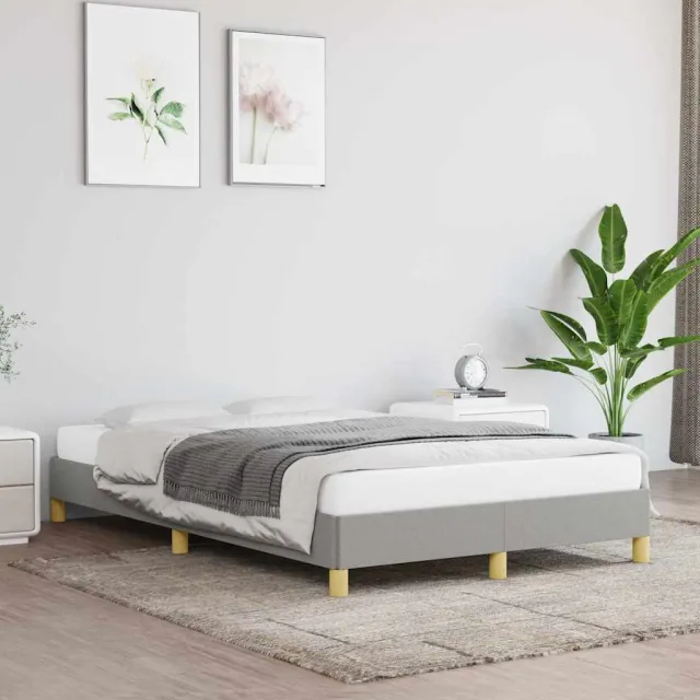 vidaXL Bedframe zonder matras 120x200 cm stof lichtgrijs