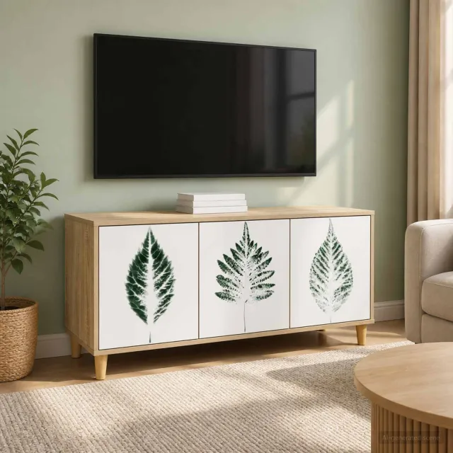 vidaXL Tv-meubel HANAU 102 x 33 x 50 cm Sonoma Bewerkt hout bruin, foto 2