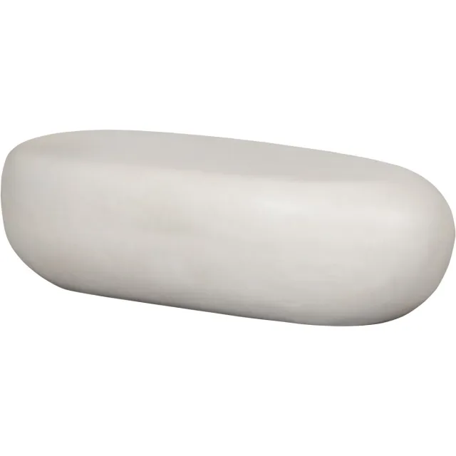 vtwonen Pebble Salontafel - Fiber Clay - Betonlook Wit - 28x100x43 cm