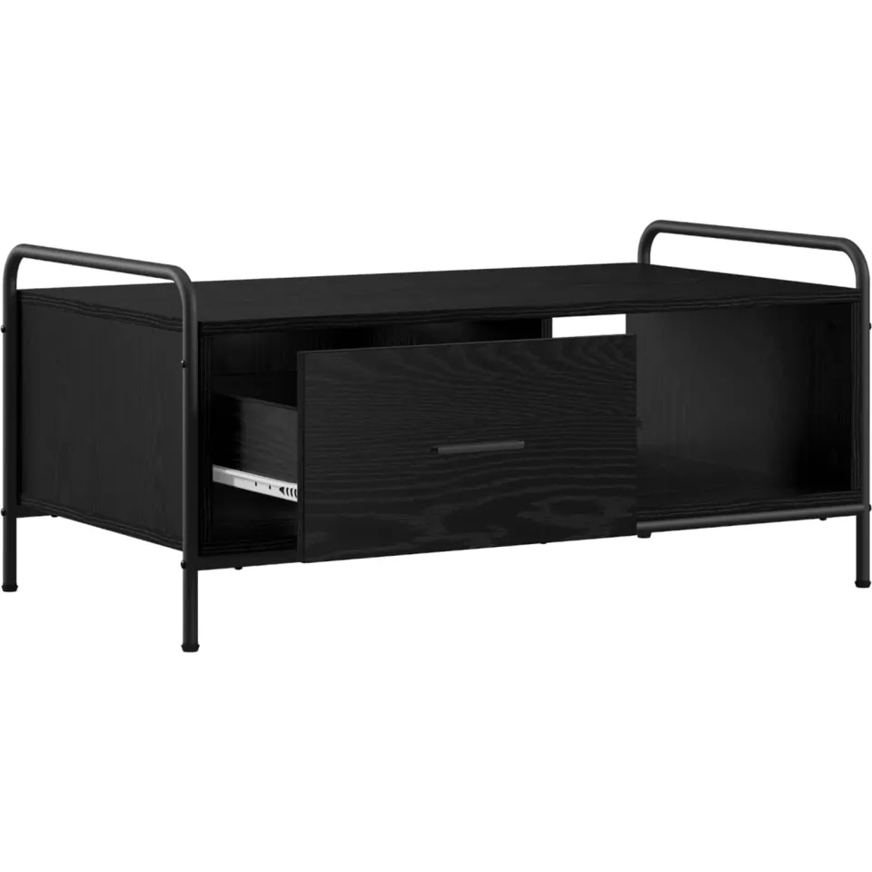 vidaXL Salontafel Zwart eiken 90 x 49 x 41 cm Bewerkt hout