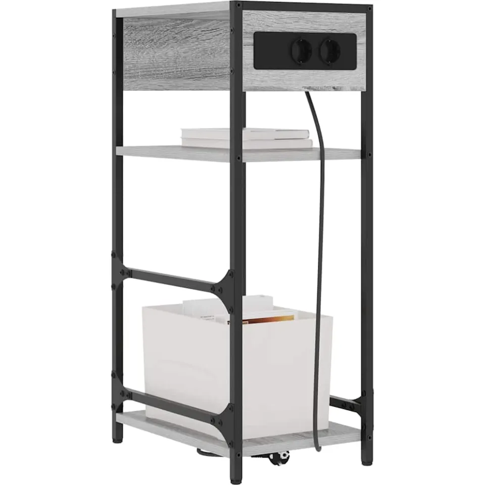 vidaXL Nachtkastje Grijs Sonoma 40 x 27 x 76 cm Bewerkt hout