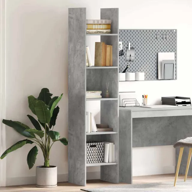vidaXL Boekenkast 40x35x180 cm bewerkt hout betongrijs grijs, foto 2