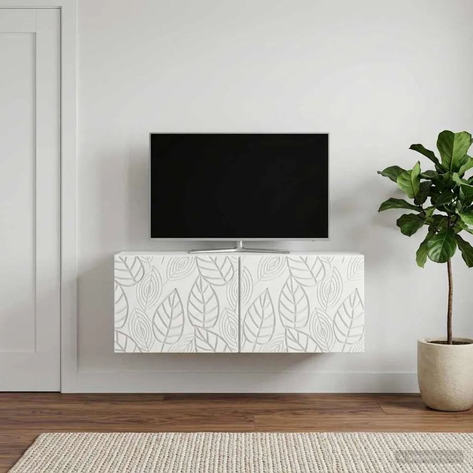 vidaXL Wandbeugel TV-kast 78,5 x 41 x 30 cm Wit Bewerkt hout, foto 3