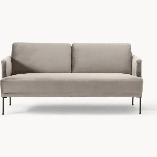 Westwing Collection Fluwelen bank Fluente (2-zits) taupe