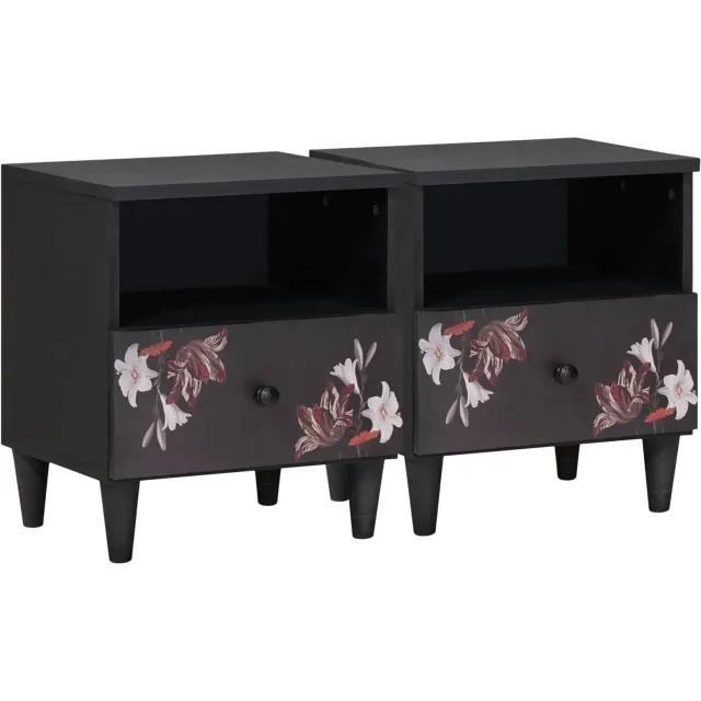 vidaXL Nachtkastje 2 st Bruin 40 x 33 x 46 cm Massief Mango Hout