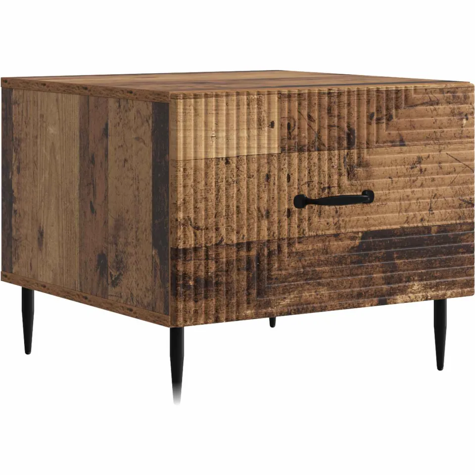 vidaXL Salontafel met lade Oud hout 49 x 50 x 40 cm Bewerkt hout bruin, foto 3