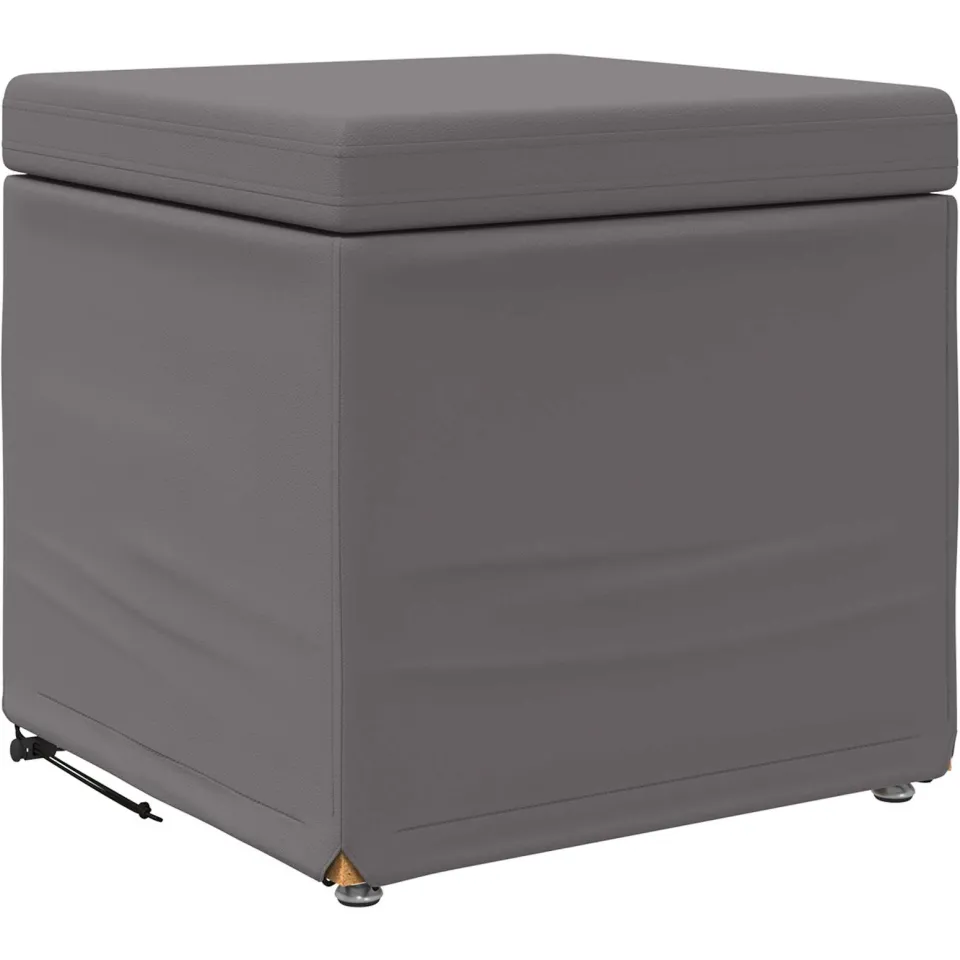 vidaXL Kruk Grijs 41 x 41 x 40 cm Nepleer en Gefabriceerd Hout