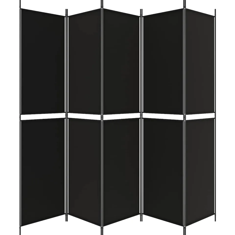vidaXL Kamerscherm met 5 panelen 250x220 cm stof zwart, foto 5