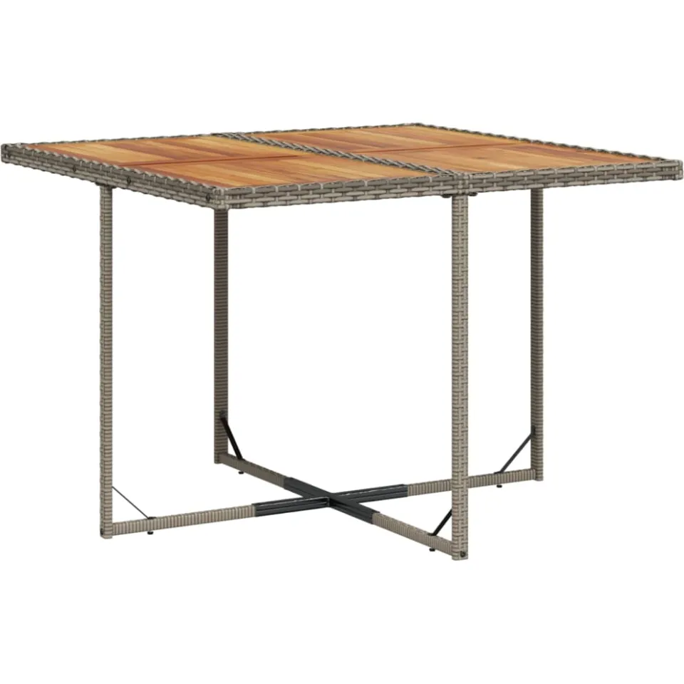 vidaXL 9-delige Tuinset met kussens poly rattan grijs, foto 4