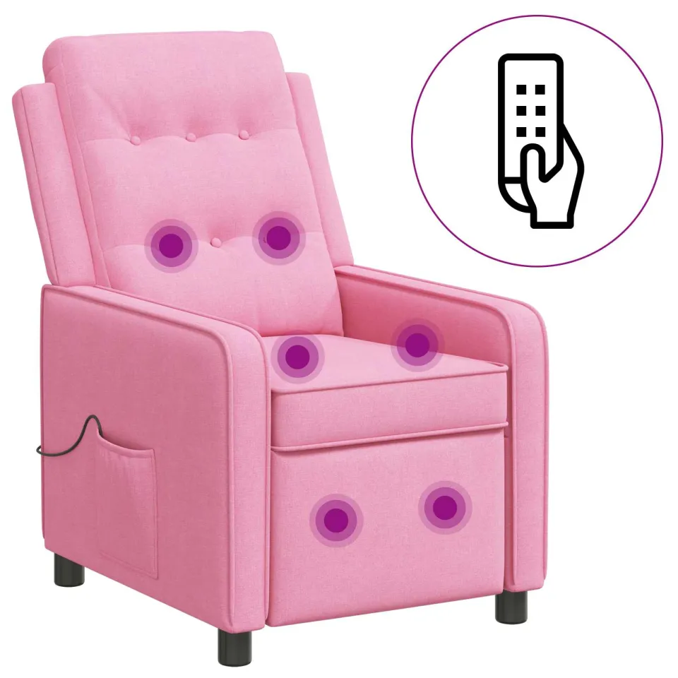 vidaXL Massage-relaxstoel Roze 65 x 93 x 102 cm Stof, foto 3
