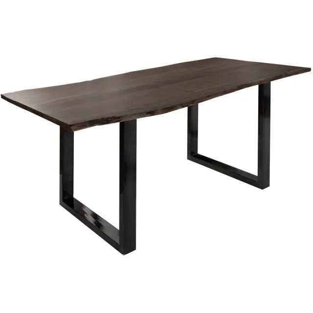 MASSIVMOEBEL24 .DE FREEFORM eettafel grijs gelakt massief hout acacia 180x90x76 cm (BxTxH)