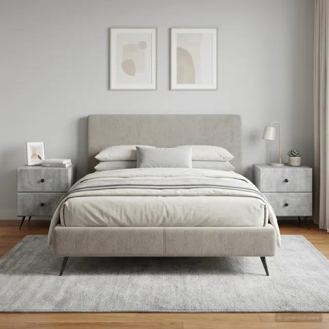vidaXL Nachtkastje 2 st Betongrijs 43 x 34,5 x 47,5 cm Bewerkt hout grijs, foto 2
